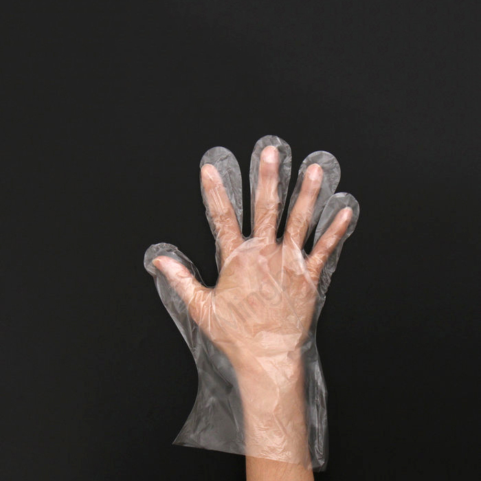 Průhledné PE jednorázové rukavice pro domácnost