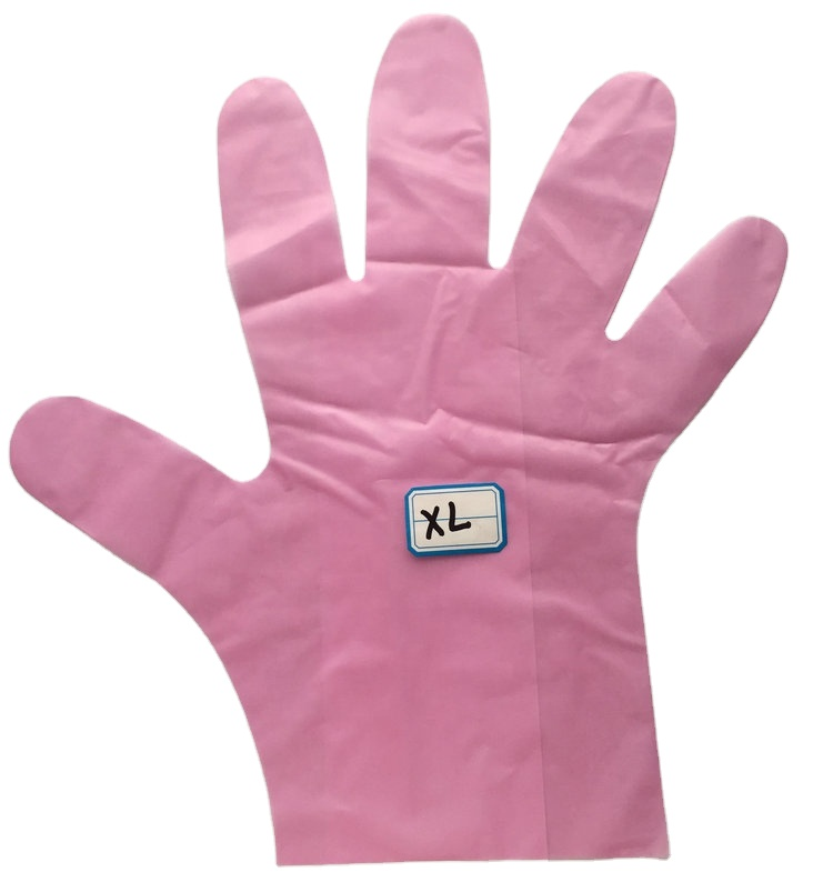 Růžové jednorázové ochranné rukavice pro domácnost