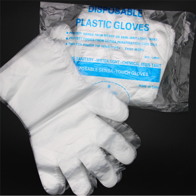 Potravinářské bílé PE jednorázové rukavice