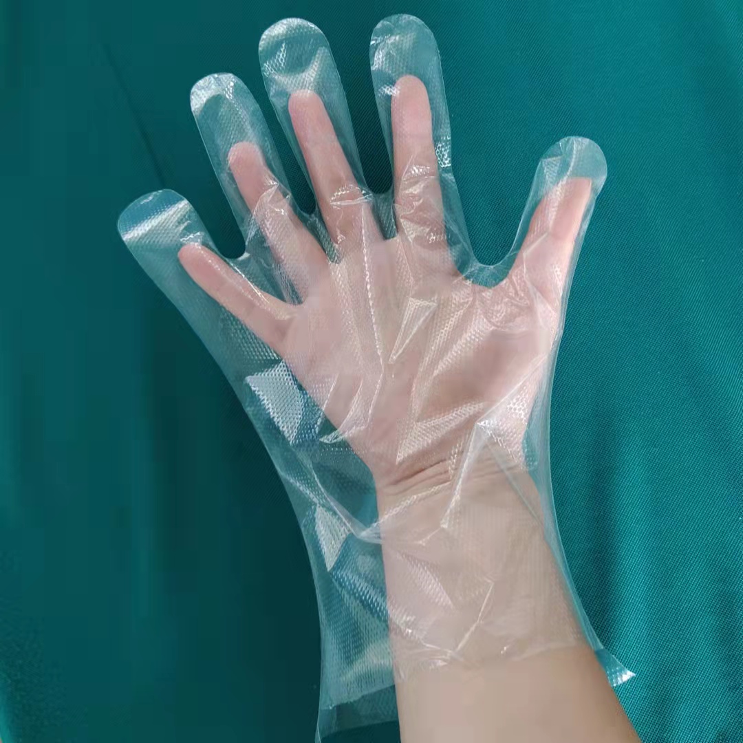 Jednorázové plastové čiré rukavice z HDPE