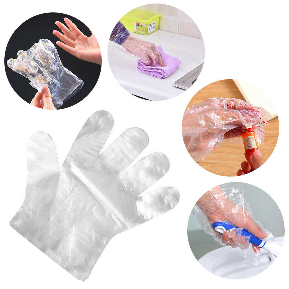 Jednorázové transparentní barevné rukavice pro restauraci
