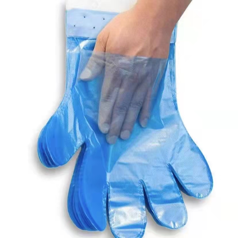 Tovární velkorozměrové jednorázové PE rukavice s vysokými a nízkými ústy pro domácnost