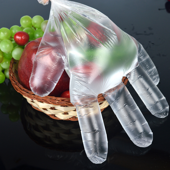 PE Plast pro domácnost Denní potravinářské použití Potravinářství Odolné vůči oleji Potraviny Rukavice Jednorázové průhledné HDPE plastové rukavice PE