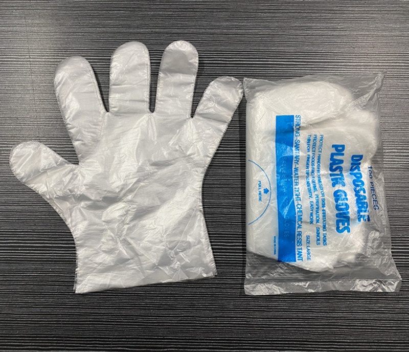 100ks/sáček Plastové průhledné jednorázové rukavice